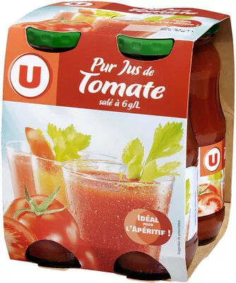 Pur Jus de Tomate U 4 bouteilles en verre de 20 cl, code 3256221134643