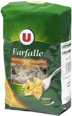 Farfalle blé complet U 500 g, code 3256221135374