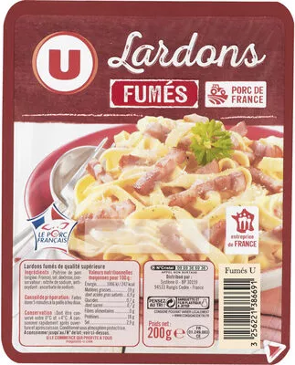 Lardons fumés U 200 g, code 3256221386691