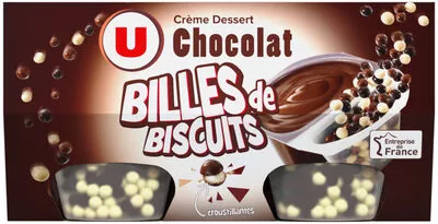 Crème dessert au chocolat et billes au chocolat U 4 x 117 g, code 3256221664010