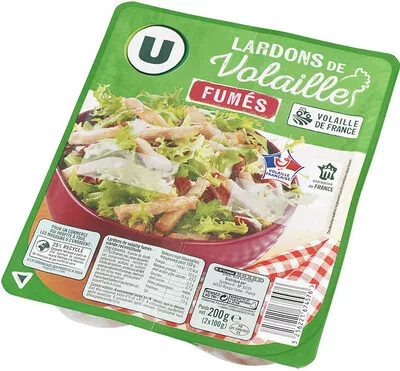 Lardons de volaille fumés U 2 x 100 g, code 3256221674576