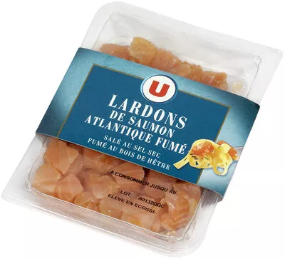 Lardons de saumon fumé d'Atlantique U 90 g, code 3256224613008