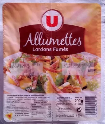 Allumettes Lardon Fumés U 200 g (2x100 g), code 3256224622512