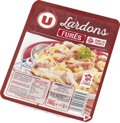 Lardons fumés supérieurs Viande de porc Français U 200 g, code 3256224622574