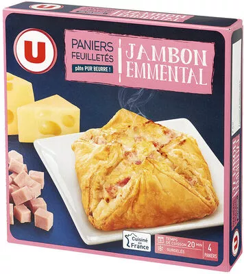 Paniers feuilletés jambon fromage U 4 x 100 g, code 3256224705123