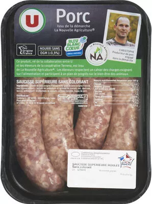 Saucisse supérieure roulée gros grain U 500 g, code 3256225037353