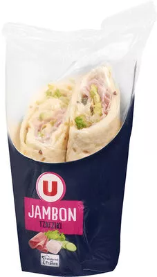 Wrap jambon cuit crudités tzatziki U 180 g, code 3256225038350