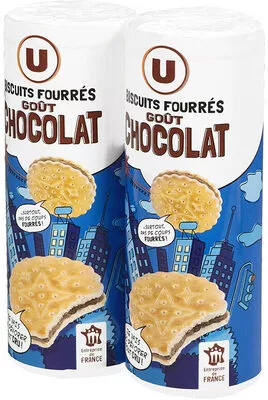 Goûters ronds fourrés au chocolat U 2 paquets de 600 g, code 3256225041336