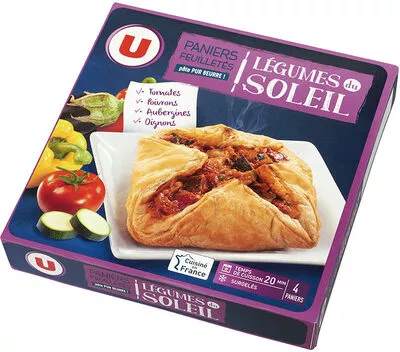 Panier feuilletés aux légumes du soleil U 4 x 100 g, code 3256225044016