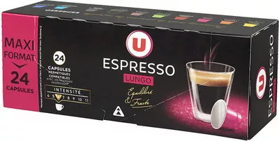 Café Torréfié et Moulu Espresso Lungo U x24 132 g, code 3256225045853