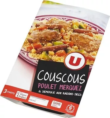 Couscous poulet merguez semoules aux raisins secs U 1kg, code 3256225427314