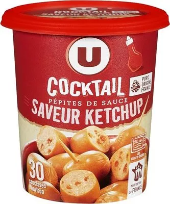 Saucisses cocktail fumées ketchup U 200 g, code 3256225433285