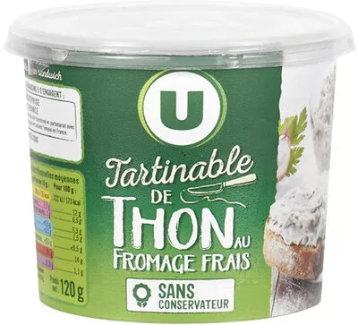 Tartinable thon et fromage frais U 120 g, code 3256226081188