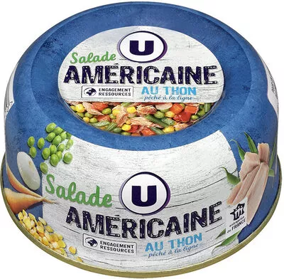 Salade Américaine au thon pêché à la ligne U 1/3, 250 g, code 3256226081720