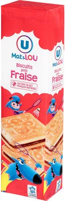 Biscuits goût fraise U Mat & Lou,  U 300 g, code 3256226086718