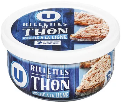 Rillettes de thon pêché à la ligne U 125 g, code 3256226089238