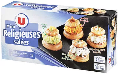 Mini religieuses salées garnies surgelées U 128 g, code 3256226091972