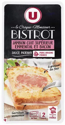 Croque bistrot jambon supérieur emmental et bacon U 2 x 150 g, code 3256226384050