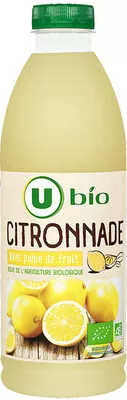 Boisson au jus de citron flash pasteurisée refrigérée U,  U Bio de1 l, code 3256226766375