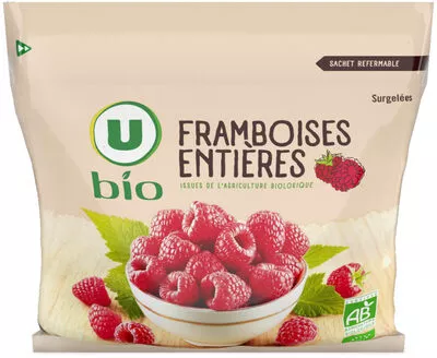 Framboises entières U,  U Bio 450 g, code 3256227095979