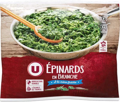 Epinard branches à la crème U 1 kg, code 3256227124396