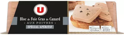 Bloc de foie gras de canard aux poivres U 100 g, code 3256227817335