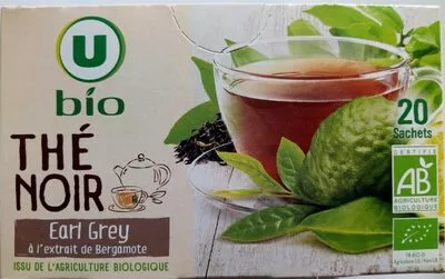 Thé noir Earl Grey à l'extrait de bergamote U Bio,  U 36 g, code 3256228103666