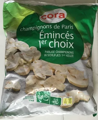 Champignons de Paris émincés 1er choix Cora 1 kg, code 3257980084491