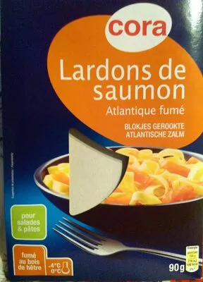 Lardons de saumon fumé Cora 90 g, code 3257980531483