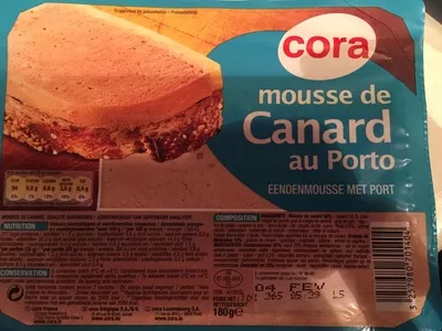 Mousse de Canard au Porto Cora, Groupe Louis Delhaize 180 g, code 3257980701404