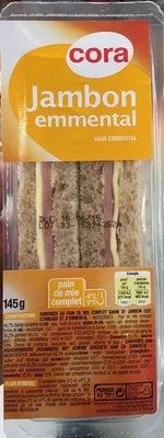 Jambon Emmental Cora 145 g, code 3257980977342