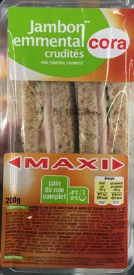 Jambon emmental crudités Maxi Cora 200 g, code 3257980977397