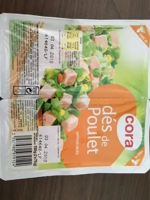 Dés de Poulet Cora 2 x 75 g, code 3257980979124