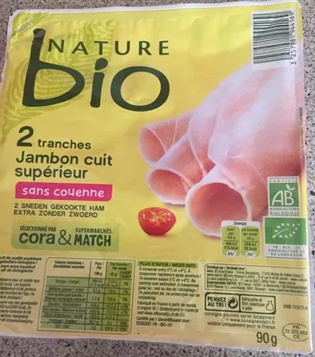 Jambon cuit superieur Nature Bio 90 g, code 3257981944169