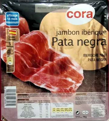 Jambon ibérique Pata negra Cora 70 g, code 3257982268981