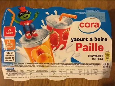 Yaourt a boire paille Cora 600 g (6x100g), code 3257983520842