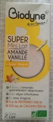 Super Mini Lait Amande Vanille Biodyne 200 ml, code 3258260034069