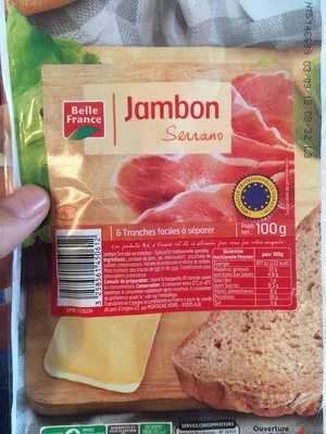 jambon serrano  Belle France 100 g (6 tranches), code 3258561450612