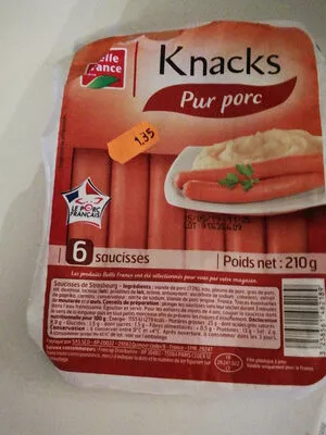 Knacks Pur porc Belle France 210 g, code 3258561462189