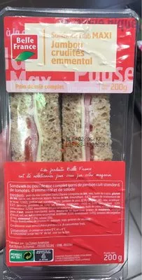 Sandwich Maxi Jambon crudités emmental Belle France 200 g, code 3258561471129