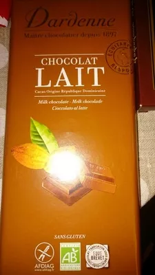 Chocolat lait Dardenne 100 g, code 3258590000109