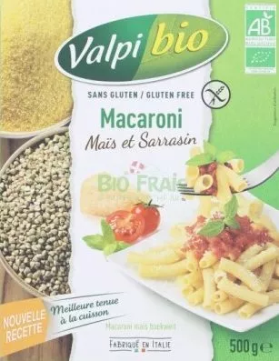 Macaroni Maïs et Sarrasin Valpibio 500 g, code 3259011168798