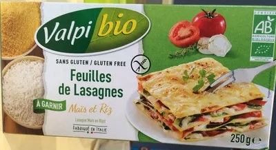 Feuille de Lasagnes Maïs et Riz Valpi Bio 250 g e, code 3259011176304