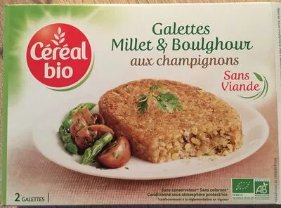 Galettes millet et boulghour aux champignons Céréal bio 200 g (2 galettes), code 3259011799909