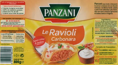 Le Ravioli Carbonara (Sauce crème & lardons) Panzani 800 g, code 3261052884407