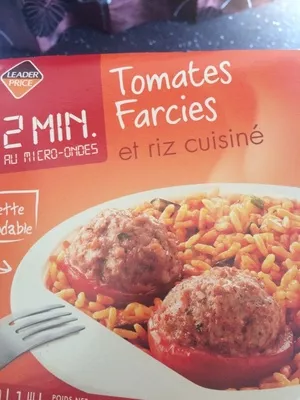 Tomates farcies et riz cuisiné Leader Price 300 g, code 3263851572219