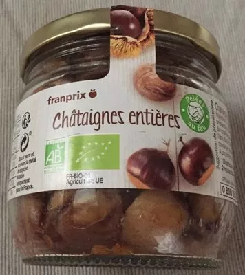 Châtaignes entieres Franprix 210 g, code 3263851861719