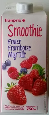 Smoothie Fraise Framboise Myrtille Franprix 75 cl, code 3263856482810