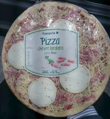 Pizza Chèvre Lardons Pâte Fine Franprix 450 g, code 3263856483817