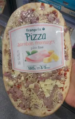 Pizza jambon fromages Franprix 180 g, code 3263856484111